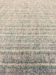 1.6 Yds Designer Seafoam Blue Stripe Wool Upholstery Fabric WHS 3208