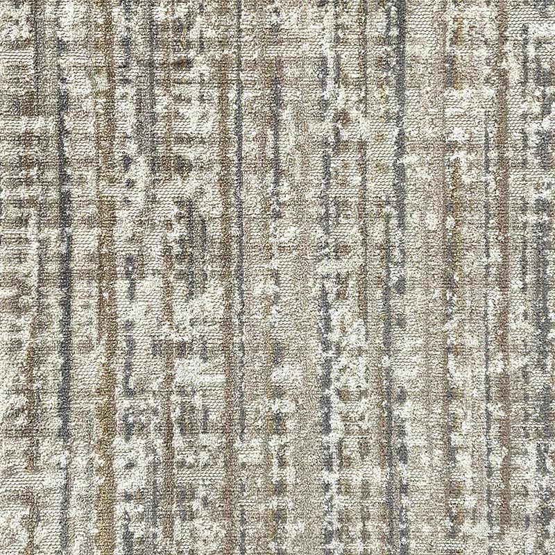 Beige Grey Taupe Abstract MCM Mid Century Modern Cut Velvet Upholstery Fabric MGF