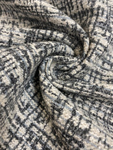 Load image into Gallery viewer, Designer Cream Charcoal Gray Abstract MCM Mid Century Modern Chenille Upholstery Fabric WHS 4005