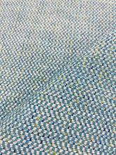 Load image into Gallery viewer, Designer Water &amp; Stain Resistant Teal Blue Green White MCM Mid Century Modern Herringbone Upholstery Fabric STA 3826