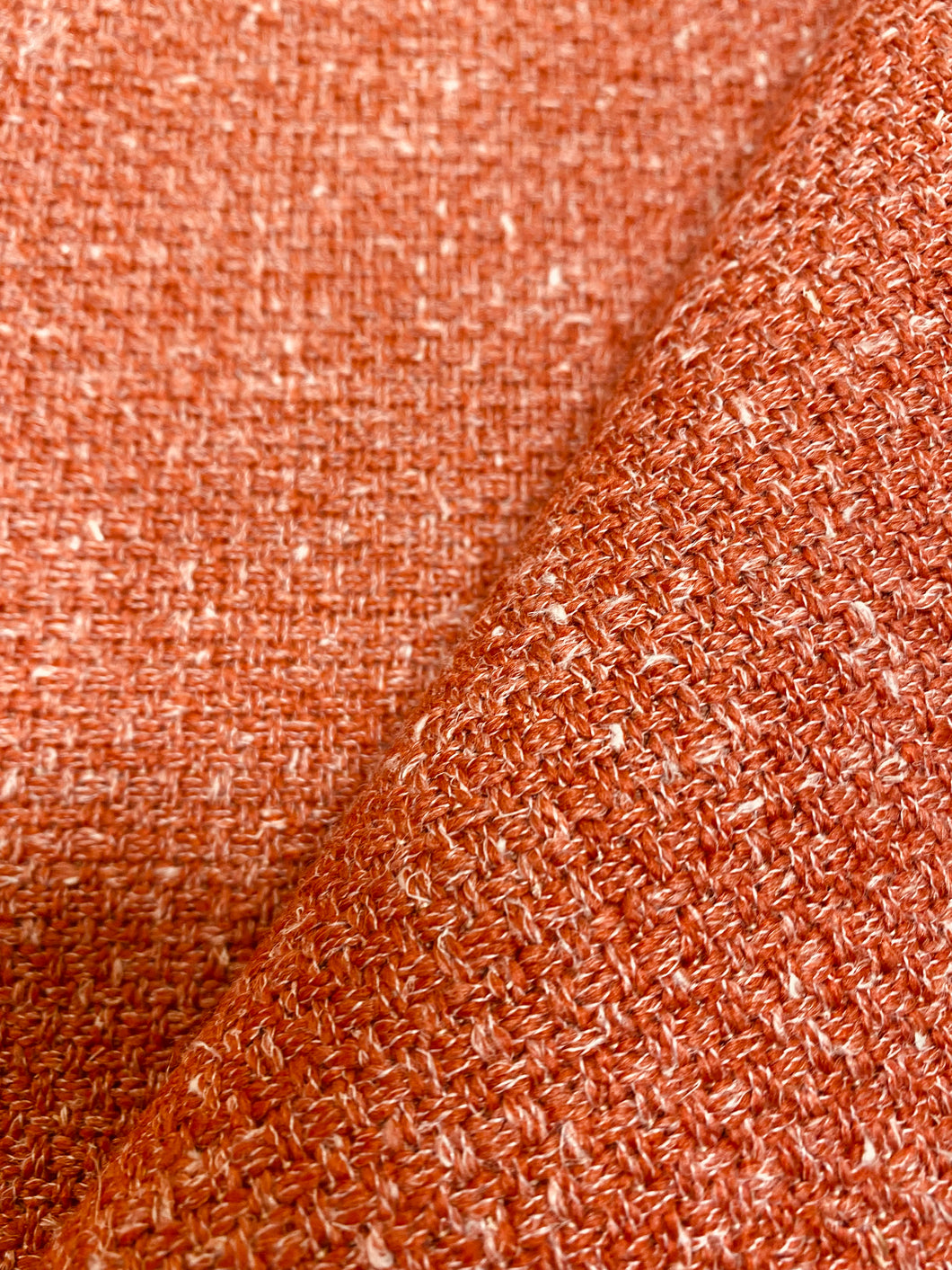 Designer Indoor Outdoor Water & Stain Resistant Coral Cream MCM Mid Century Modern Tweed Upholstery Fabric WHS 3616