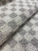 Load image into Gallery viewer, Kelly Wreastler Quay Grey Chenille Check Indoor Outdoor Water &amp; Stain Resistant Upholstery Fabric WHS 3678