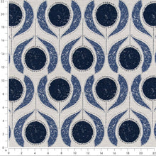 Load image into Gallery viewer, Heavy Duty Beige Cream Tael Navy Blue Floral Medallion Trapestry Upholstery Fabric CF