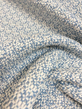 Load image into Gallery viewer, Cowtan &amp; Tout Duxbury Water Stain Resistant MCM Mid Century Modern Azure Blue White Indoor Outdoor Tweed Upholstery Fabric WHS 4010
