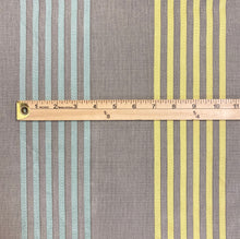 Load image into Gallery viewer, 1.3 Yard of Designer Aqua Blue Grey Yellow Stripe Water Resistant Upholstery Drapery Fabric WHS 4069