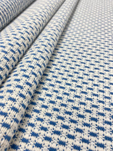 Load image into Gallery viewer, Remnant 1.25 Yard of Stroheim Mehar Crypton Cream French Blue Woven MCM Mid Century Modern Water &amp; Stain Resistant Upholstery Fabric WHS 3537