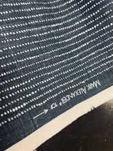Load image into Gallery viewer, Mark Alexander Droplet Indigo Navy Blue White Abstract Hand Printed Linen Upholstery Drapery Fabric