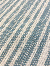 Load image into Gallery viewer, Designer Cream Blue Nautical Woven Stripe Water &amp; Stain Resistant Upholstery Fabric WHS 3636