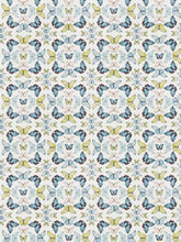 Load image into Gallery viewer, Cotton Ivory Chartreuse Blue Red Butterfly Upholstery Drapery Fabric FB