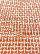 Load image into Gallery viewer, Mugnolia Fabrics Regina Persimmon Water &amp; Stain Resistant MCM Geometric Coral Cream Upholstery Fabric WHS 3637