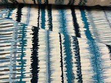 Load image into Gallery viewer, Lee Jofa Gp &amp; J Baker Toledo Navy French Blue Greige Embroidered Abstract Ikat Upholstery Drapery Fabric