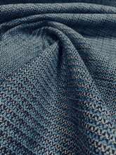 Load image into Gallery viewer, Designer Water &amp; Stain Resistant French Blue Grey MCM Mid Century Modern Geometric Upholstery Fabric WHS 3285