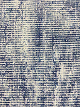 Load image into Gallery viewer, 1.5 Yard Designer Navy Blue Cream Tweed Chenille Upholstery Fabric WHS 3794
