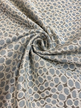 Load image into Gallery viewer, Designer Bubble Abstract Aqua Blue Taupe Upholstery Drapery Fabric WHS 3763