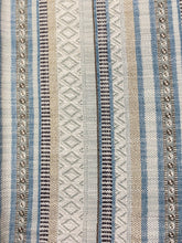 Load image into Gallery viewer, Designer Blue Grey Brown Beige Cream Woven Stripe Upholstery Fabric WHS 3513