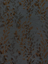 Load image into Gallery viewer, Designer Water &amp; Stain Resistant Brown French Blue Botanical Upholstery Fabric WHS 3646