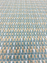 Load image into Gallery viewer, Designer Seafoam Beige White Raffia MCM Mid Century Modern Tweed Upholstery Fabric STA 3259