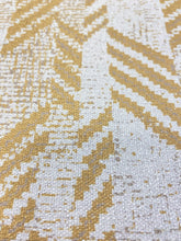 Load image into Gallery viewer, Designer Water &amp; Stain Resistant Grey Gold Mustard Chevron Abstract Geometric Upholstery Drapery Fabric STA 3488