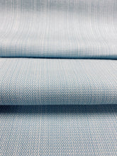 Load image into Gallery viewer, 56" Wide Designer Aqua Blue Strie Canvas Indoor Outdoor Water &amp; Stain Resistant Upholstery Fabric STA 3078