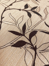 Load image into Gallery viewer, Designer Water &amp; Stain Resistant Beige Taupe Black Botanical Floral Upholstery Drapery Fabric WHS 4180