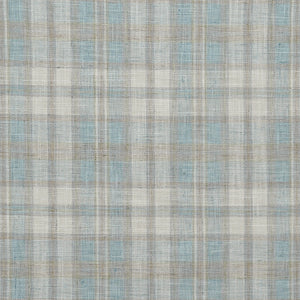 Beige Aqua Blue Green Plaid Check Upholstery Drapery Fabric MGF