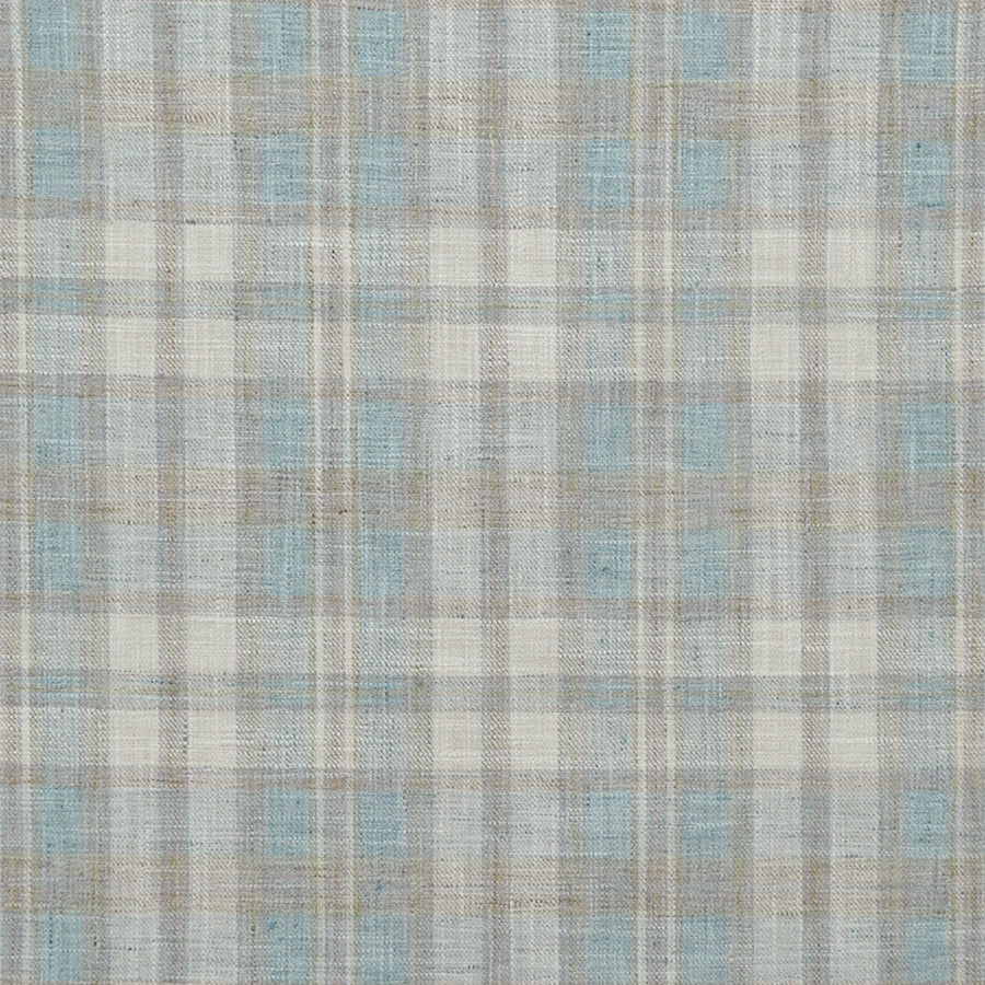 Beige Aqua Blue Green Plaid Check Upholstery Drapery Fabric MGF
