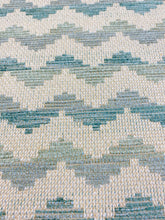 Load image into Gallery viewer, Schumacher Roebuck Performance Indoor Outdoor Mineral Aqua Seafoam Green Geometric Water &amp; Stain Resistant Upholstery Fabric STA 3621