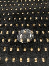 Load image into Gallery viewer, 2.3 Yard Fabricut Studded Squares Black Gold Geometric Velvet Upholstery Fabric STA 3983