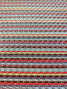 1.5 Yd Designer Red Gold Taupe Beige Plum Tweed Water & Stain Resistant Indoor Outdoor Sling Fabric WHS 3209