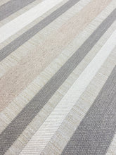 Load image into Gallery viewer, 1.3 Yard Designer Water &amp; Stain Resistant Beige Taupe Stripe Linen Blend Upholstery Fabric WHS 4087