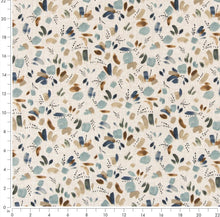 Load image into Gallery viewer, Stain Resistant Blue Green Beige Brown Floral Upholstery Drapery Fabric CF