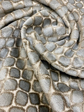 Load image into Gallery viewer, 1.9 Yard Designer Beige Grey Animal Pattern Geometric Velvet Upholstery Fabric STA 3223