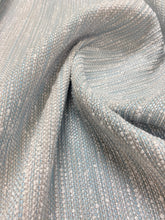 Load image into Gallery viewer, Designer Indoor Outdoor Aqua Blue White Grey Nubby MCM Mid Century Modern Upholstery Fabric WHS 3881