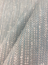 Load image into Gallery viewer, Designer Indoor Outdoor Aqua Blue White Grey Nubby MCM Mid Century Modern Upholstery Fabric WHS 3881