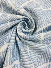 Load image into Gallery viewer, 1.5 Yard of Kravet Breezway Chambray Blue Chevron Upholstery Drapery Fabric WHS 3849