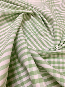 Schumacher Bergen Plaid Green Cream Check Cotton Upholstery Fabric WHS 3560