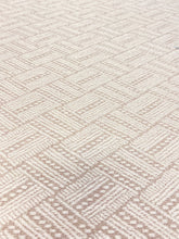 Load image into Gallery viewer, Designer Linen Flax Taupe Beige Geometric Water Resistant Upholstery Fabric WHS 3125