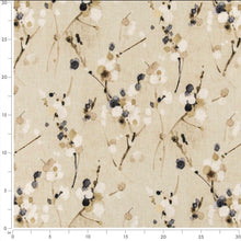 Load image into Gallery viewer, Stain Resistant Cream Black Beige Floral Upholstery Drapery Fabric CF