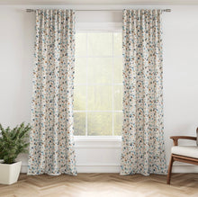 Load image into Gallery viewer, Stain Resistant Blue Green Beige Brown Floral Upholstery Drapery Fabric CF