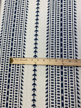 Load image into Gallery viewer, 1.3 Yard of Water &amp; Stain Resistant Indoor Outdoor Charcoal Beige Stripe Ikat Upholstery Fabric WHS 3124