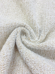 2.5 Yard Designer Boucle MCM Mid Century Modern Cream Nubby Upholstery Fabric WHS 3785