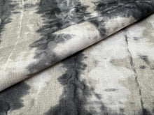 Load image into Gallery viewer, Designer Water and Stain Resistant Charcoal Grey Beige Cream Cotton Abstract Upholstery Drapery Fabric