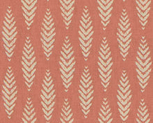 Load image into Gallery viewer, Linen Cotton Fern Floral Botanical Ikat Drapery Fabric Coral Cream FB