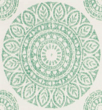 Load image into Gallery viewer, Cream Seafoam Green Medallion Upholstery Fabric FB