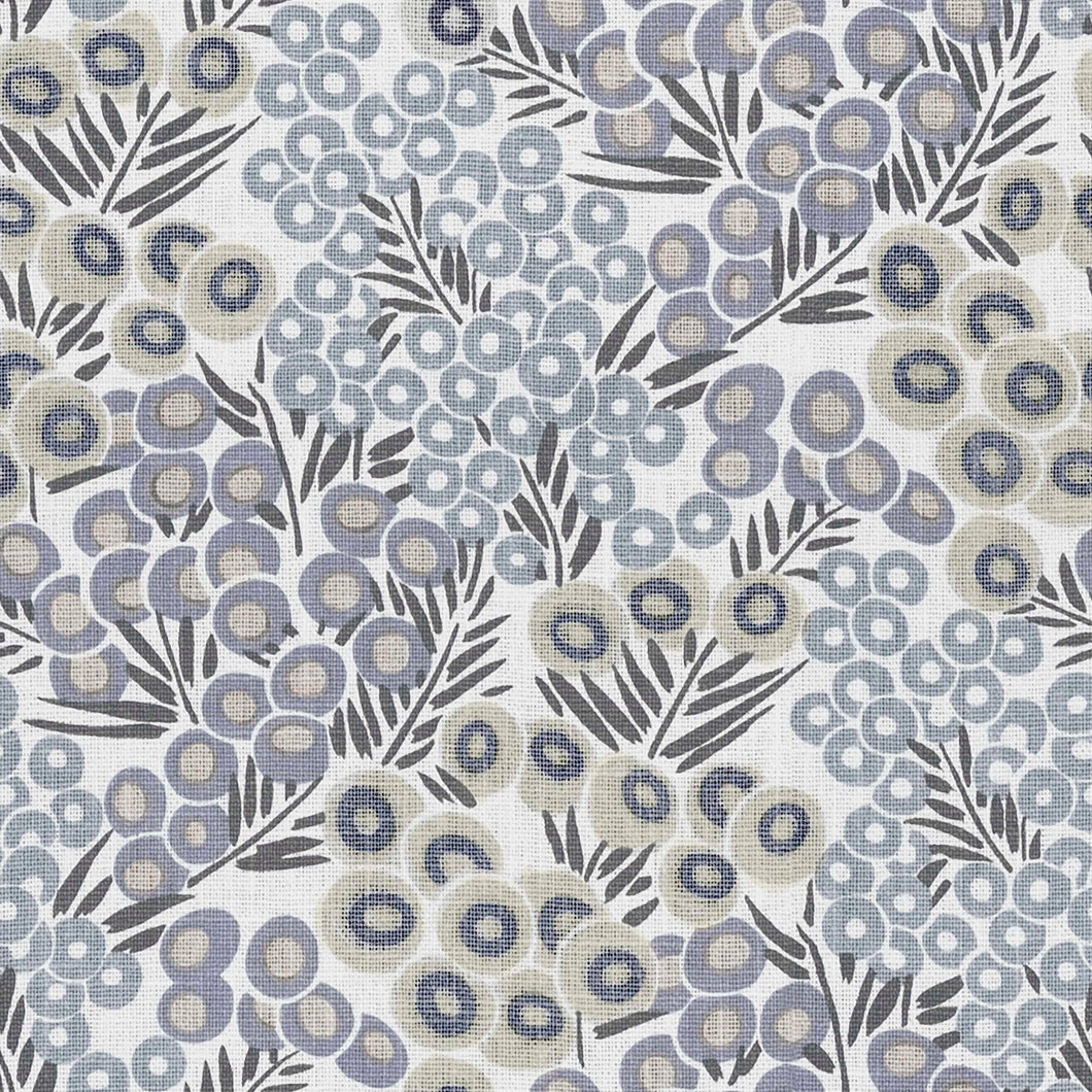 Stain Resistant Grey Lavender Cream Taupe Botanical Upholstery Drapery Fabric FB