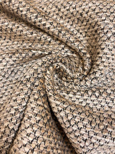 Load image into Gallery viewer, 1.6 Yard Designer Reversible Taupe Black MCM Mid Century Modern Nubby Chenille Upholstery Fabric WHS 3916