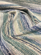 Load image into Gallery viewer, Robert Allen Made in Italy Strie Batik Teal Blue Navy Aqua Chenille Upholstery Fabric WHS 3236