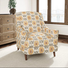 Load image into Gallery viewer, Stain Resistant Charcoal Grey Mustard Cream Ikat Upholstery Drapery Fabric CF