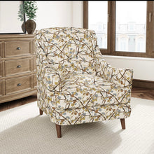 Load image into Gallery viewer, Beige Teal Blue Green Brown Grey Floral Botanical Upholstery Fabric CF