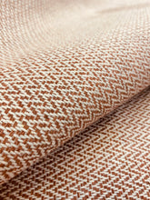 Load image into Gallery viewer, Sien + Co. Sierra Sunbrella Tweed Dusty Rose Copper Brown Grey MCM Herringbone Water Resistant Upholstery Fabric WHS 3073